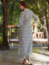 Cream Pure Cotton Floral Printed Straight Kurta Pant Set